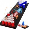 Cieex Jeux à Boire, Beer Pong Kit Comprend Tapis de Jeu Beer-Pong, Beer Pong Gobelets, Balles, Pack Complet Beer Pong Jeu de 