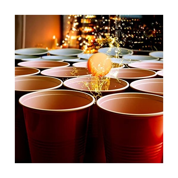 Cieex Jeux à Boire, Beer Pong Kit Comprend Tapis de Jeu, Gobelets, Balles,  Pack Complet Beer Pong Jeu de Boisson Amusant pour Adultes pour Festivals