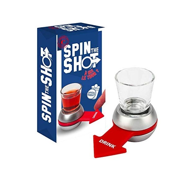 Original Spin The Shot | Jeu de la Bouteille | Tourne la Flèche et Bois | Qualité Premium | Shot | Jeu Soirée | Jeu Apéro | J