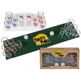 Out of the blue Boire Shots Pong avec Terrain de Jeu, 12 Verres et 2 balles pour Environ 60 ML, 93/2087, Multicolore
