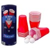 Original Beer Pong Kit Officiel | Pack Gobelets + Balles de Beer Pong | Qualité Premium | 22 Cups 11 Red & 11 Blue | 4 Ball