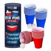 Original Beer Pong Kit Officiel | Pack Gobelets + Balles de Beer Pong | Qualité Premium | 22 Cups 11 Red & 11 Blue | 4 Ball