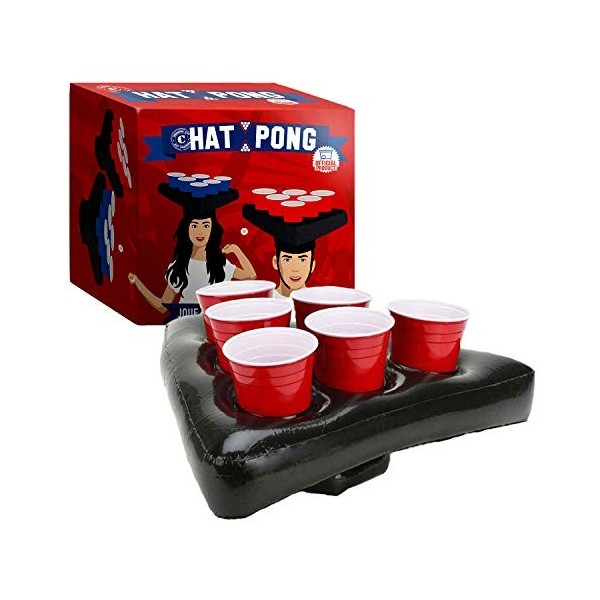 Original Small Pong Officiel | Mini Table Beer Pong en Bois | Qualité Premium | 1 Plateau Beer Pong en Bois | 2 Mini Lanceurs