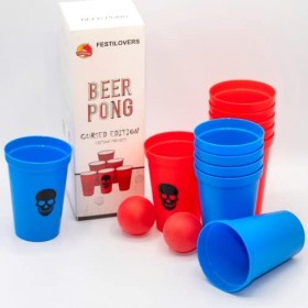 Mini Beer pong maudit avec gage, gobelets incassables, jeu de soirée, jeu dalcool bière pong avec 12 gobelets et 2 balles de