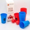 Mini Beer pong maudit avec gage, gobelets incassables, jeu de soirée, jeu dalcool bière pong avec 12 gobelets et 2 balles de