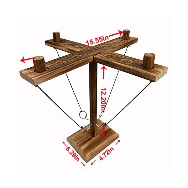 AICARGER Hook Toss Game, Jeu de Lancer danneaux à Crochets, Échelle de Tir en Bois Faite à la Main, Crochet de Lancer et Jeu