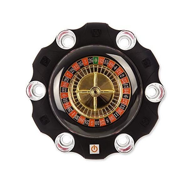 FiNeWaY Roulette électrique pour boire avec plateau tournant - Jeu de 6 jeux en verre - Casino pour adulte - Pour Noël, Nouve