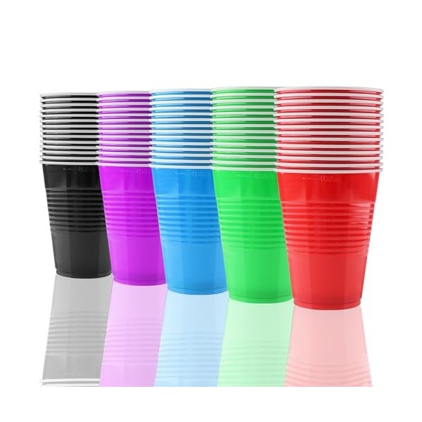 Vexillic Tasse de Bière Pong, 70 Pièces Jeux à Boire Gobelets 400ML American Tasses Réutilisables de Fête Cadeau pour Barbecu