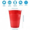 Vexillic Tasse de Bière Pong, 70 Pièces Jeux à Boire Gobelets 400ML American Tasses Réutilisables de Fête Cadeau pour Barbecu