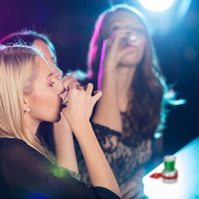 Relaxdays Jeu à Boire Spin The Shot, Rotatif, flèche Rouge, 2 cl Verre à Shot, Jeu de soirée Amusant, Gris