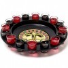 Wahou 32-G2-035 Jeu à boire Roulette Drinking game Noir rouge vert jaune et transparent Métal plastique et verre H7 x 31 x 31