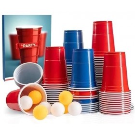 Gobelets Beer Pong - Set de fête avec [20x] gobelets de Haute qualité en Deux Couleurs - [4X] balles de ping-Pong incluses - 