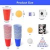 OSDUE Beer Jouer Pong Kit, Jeux à Boire Gobelets, 60 Tasses et 10 Balles, avec des Dés et des Cartes à Jouer, Réutilisables, 