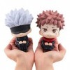 2 pièces/Ensemble Anime Jujutsu Kaisen Figurine Mignon Gojo Satoru Itadori Yuji Poupées PVC Modèle Action Figure Bureau Jouet