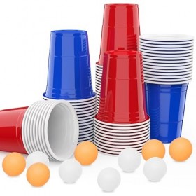 MOZOOSON 100Pack Gobelets, Parfaits pour Anniversaire, Pique Nique, Evénement Intérieur Extérieur, pour Festivals Jeux de BBQ