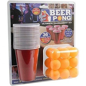 PMS 619028 Lot de 36 pièces pour bière-Pong en Carton doublé Rouge