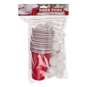 Out of the blue Jeu à Boire/Beer Pong / 15 Boules et 22 Gobelets de 550 ML/Matière : Plastique