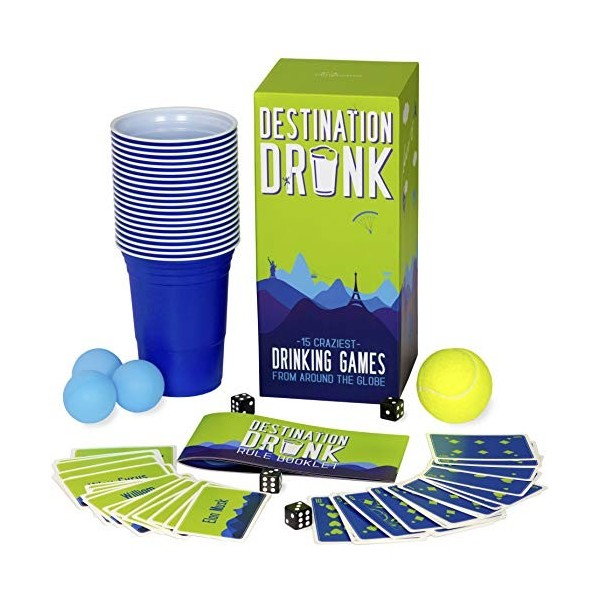 Destination Drunk - 15 Jeux de fête Les Plus Fous du Monde Entier Jeux de fête pour Adultes du Japon, du Pérou, de lAllemag