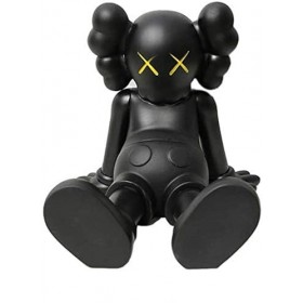 Bankeep KAWS Prototype couché 10 cm Original Faux Companion Modèle Art Jouet Figurine de collection Jouet couché noir 