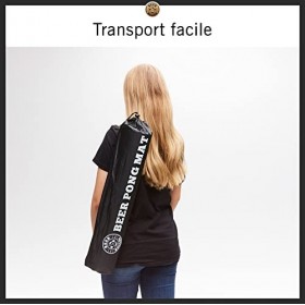 BeerBaller® Beer Pong Mat | Set de Jeu de fête Comprenant 50 gobelets Rouges + 4 balles de Beer Pong + 2 Porte-balles + Sac d