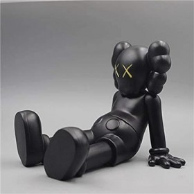 Bankeep KAWS Prototype couché 10 cm Original Faux Companion Modèle Art Jouet Figurine de collection Jouet couché noir 