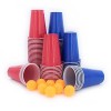 Bierpong Beerpong Lot de 100 gobelets en plastique avec boules Bleu/rouge américain 100 bonnets + 10 balles 100 tasses + 1