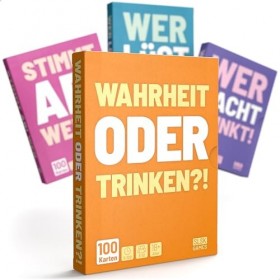 Wahrheit oder Trinken® – Sicher, dass Ihr euch wirklich kennt ?! – Jeu à boire avec 100 cartes – Jeu de cartes – Jeux de fête