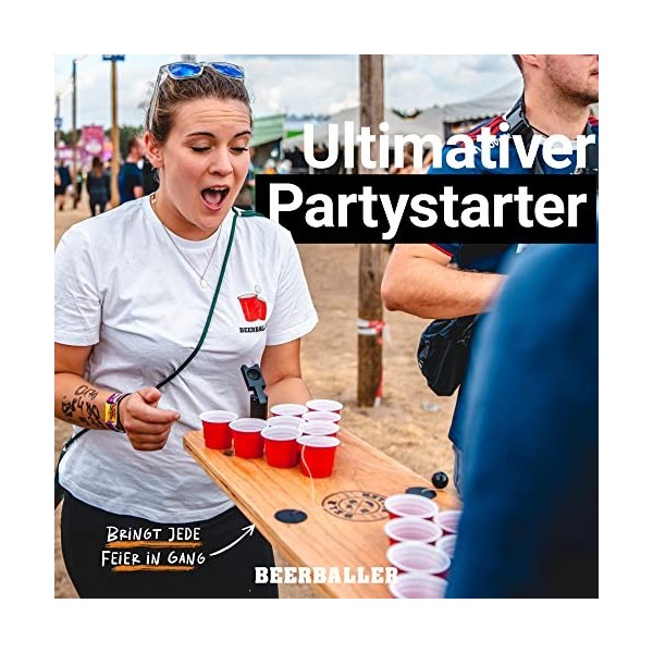 BeerBaller® Shot Pong Cherry - Beer-Pong en Version Shot ! | Le Nouveau Jeu DE FÊTE DE 2020 ! | Idéal pour Les fêtes, Les pré