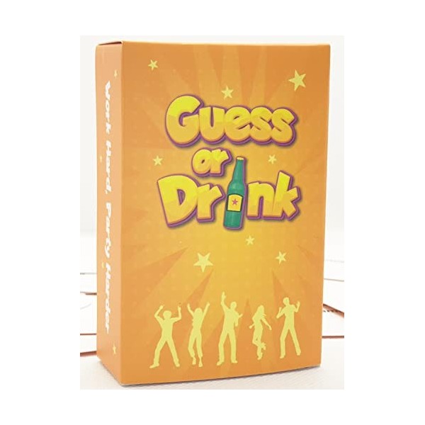 Guess Or Drink 4 à 10 Joueurs - Jeu de charades Facile à Jouer pour Adultes - Jeu de Cartes de fête - Brutal et Amusant - Cad