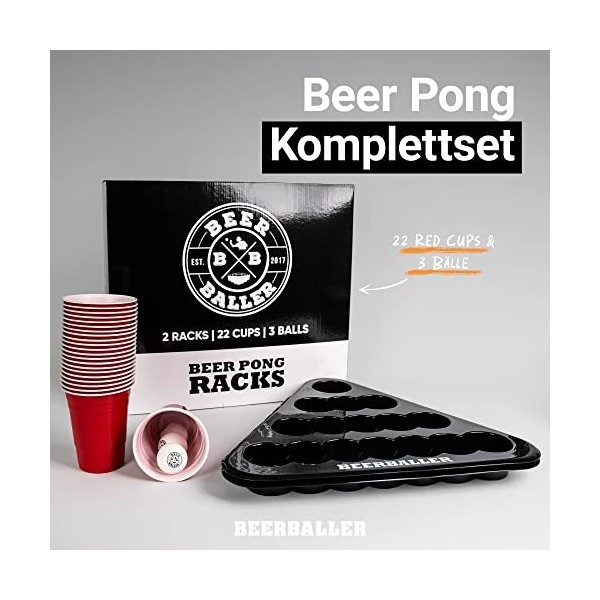 BeerBaller- Racks à bière Pong, BB-Beerpong, Noir