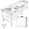 GoPong GP-8-DryErase Table de bière-Pong de 2,4 m avec Surface Personnalisable effaçable à Sec Mixte Adulte, Blanc, 8-Feet