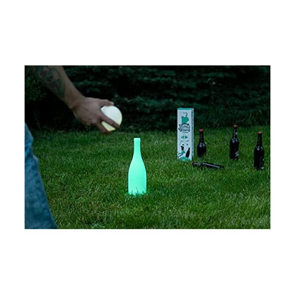 FUNKY-FLUNKY Kit Flunkyball - Bouteille lumineuse LED avec capteurs et balle lumineuse - Jeu à boire amusant - Soirée de jeux