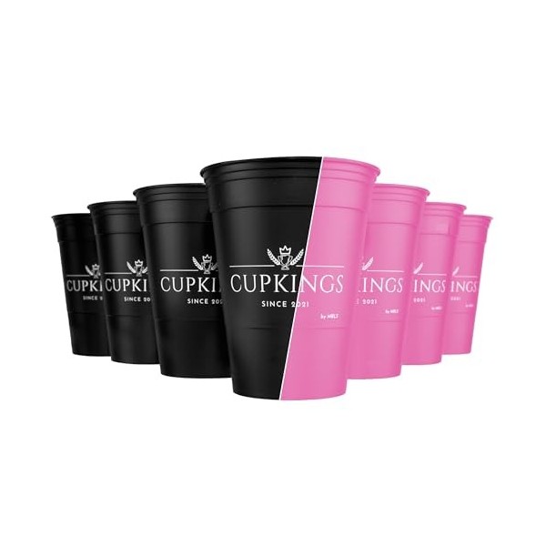 CUPKINGS Lot de 22 gobelets en plastique rigide - 473 ml - Passe au lave-vaisselle et réutilisable - Fabriqué en Allemagne - 