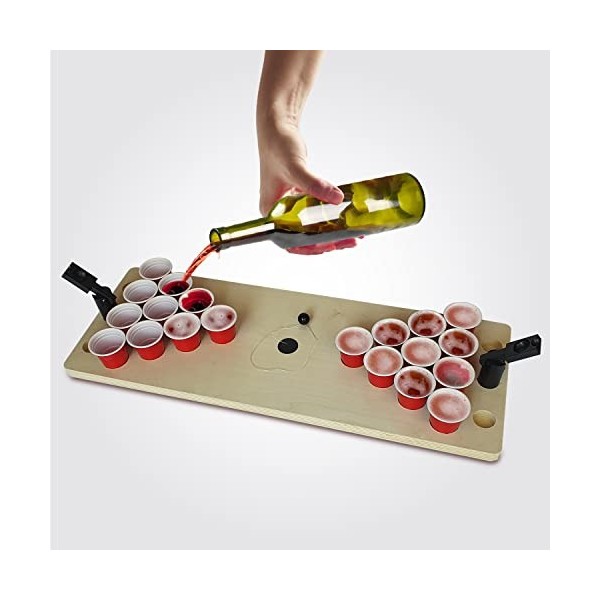 SHOTPONG Extension idéale pour les amateurs de bière Pong Mini Beer Pong Idéal pour les fêtes, les festivals comme cadeau ou 