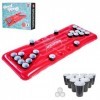 RedCupShop Bier Pong Matelas gonflable pour piscine avec 25 gobelets et 3 balles, table flottante à gonfler