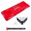 RedCupShop Bier Pong Matelas gonflable pour piscine avec 25 gobelets et 3 balles, table flottante à gonfler