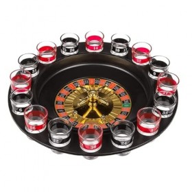 Jeu à boire - Roulette - En plastique - Avec 16 verres avec chiffres et 2 boules
