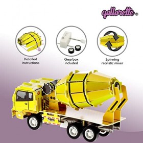 qollorette Jouet a Remonter Puzzle 3D Engins de Chantier Jouet Betonniere Jeux Construction Enfant - Mini Maquette Véhicules 