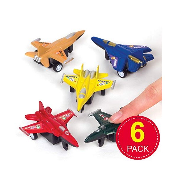 Baker Ross Mini Avions de Course à remonter Lot de 6 - Jouets pour Enfants