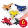 Baker Ross Mini Avions de Course à remonter Lot de 6 - Jouets pour Enfants