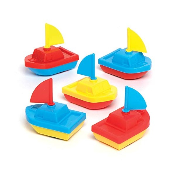 Baker Ross Mini Bateaux de Course à remonter Paquet de 6  - Mini Jouets pour Enfants