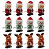 MIJOMA Lot de 12 figurines à remonter - Jouet de Noël - Mouvement - Jouet à remonter - Cadeau dinvité - Cadeau figurines qu