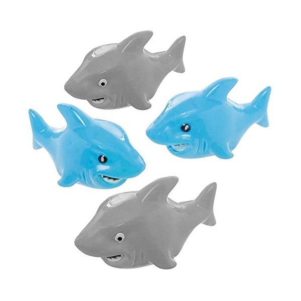 Baker Ross FE347 Requin de course à remonter - Paquet de 4, voitures à remonter, jouets pour enfants, remplisseurs de sacs de