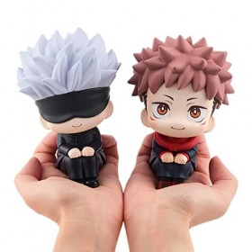 2 pièces/Ensemble Anime Jujutsu Kaisen Figurine Mignon Gojo Satoru Itadori Yuji Poupées PVC Modèle Action Figure Bureau Jouet