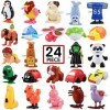 SWUNXION Lot de 24 Jouets à remonter pour Enfants garçons, Mini Cadeaux Animaux pour Remplissage de Sac Cadeau de Noël, Jouet