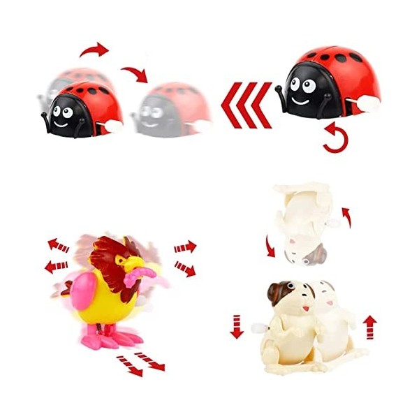 SWUNXION Lot de 24 Jouets à remonter pour Enfants garçons, Mini Cadeaux Animaux pour Remplissage de Sac Cadeau de Noël, Jouet