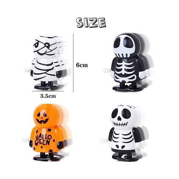 XineYuor 10PCS Halloween Jouets à Remonter Jouets Mécaniques Jouet Enfant pour Halloween Remplisseur de Sac de Goodies