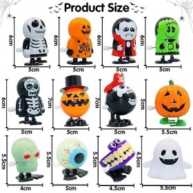YISKY Halloween Wind Up Jouets, 12 Pièces Jouets à Remonter dhalloween, Halloween Clockwork Jouets, Jouets de Saut drôles po