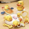 OR OR TU Jouet Bain Bébés 9 Pcs, Jouet de Bain pour Enfant 3 4 5 6 Ans，Canard en Caoutchouc à Remonter Jeux de Bain Jouets de