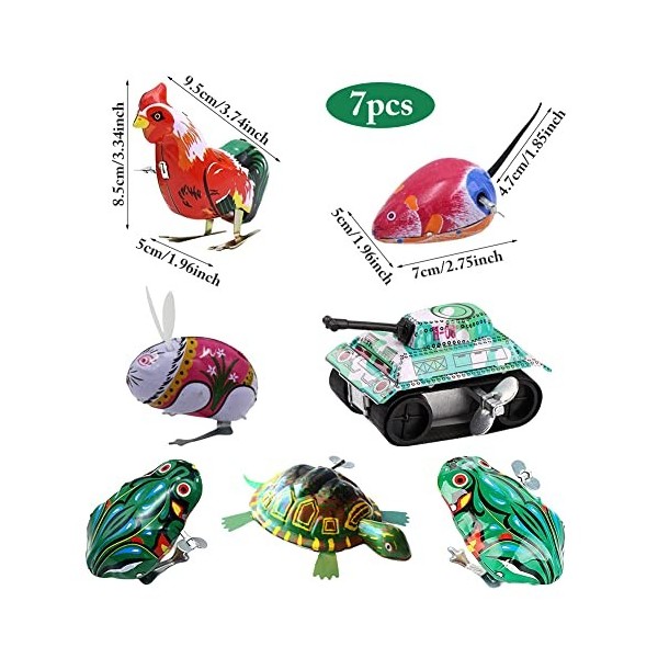 Jouets à Remonter Classique Vintage Fer Marche Jouets De Saut Grenouille Coq Tortue Lapin Souris Réservoir Forme Bouncing Clo